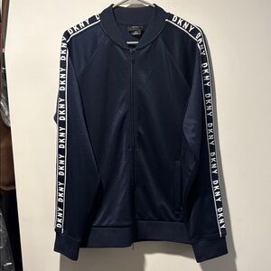 DKNY Jacket Navy Blue with White Accents Size Medium